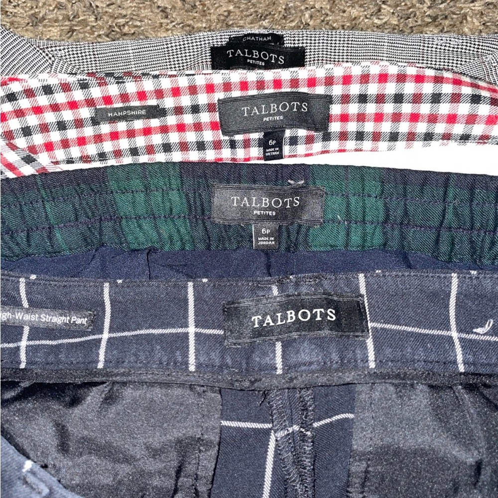 Talbots bundle of four pairs plaid pants women’s size 6 petite - Picture 6 of 6